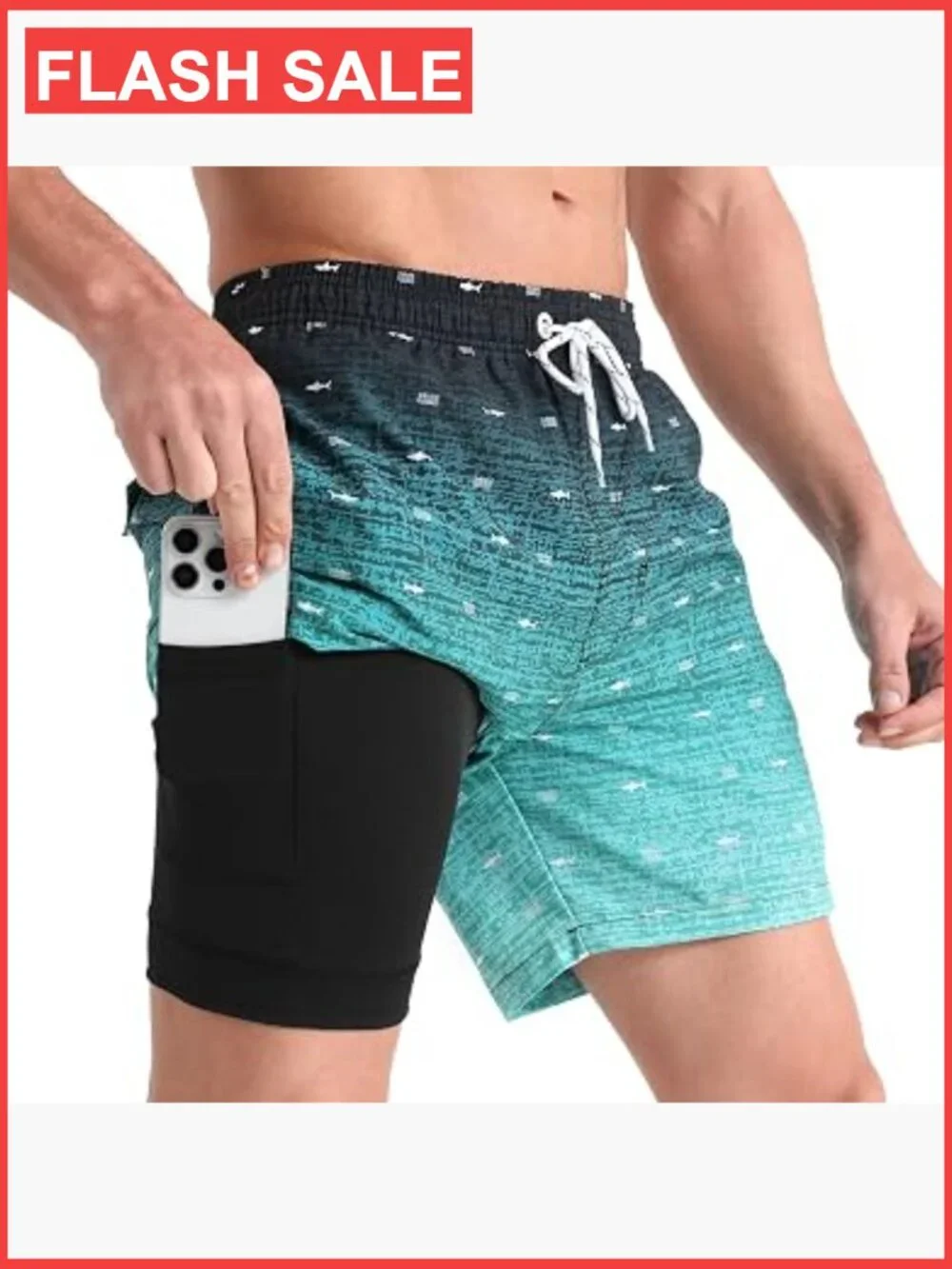 Men's Swim Trunks with Compression Liner Quick Dry 5.5